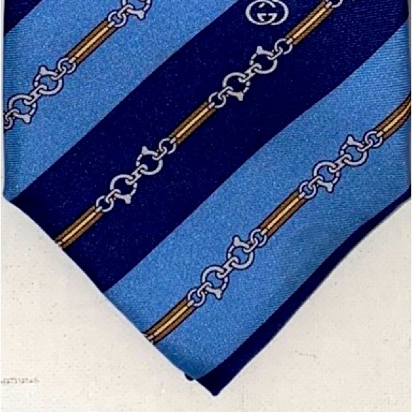 Authentic GUCCI 100% Silk Stripe Necktie - Picture 2 of 5
